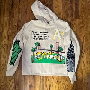 White Hoodie with Graphic Print